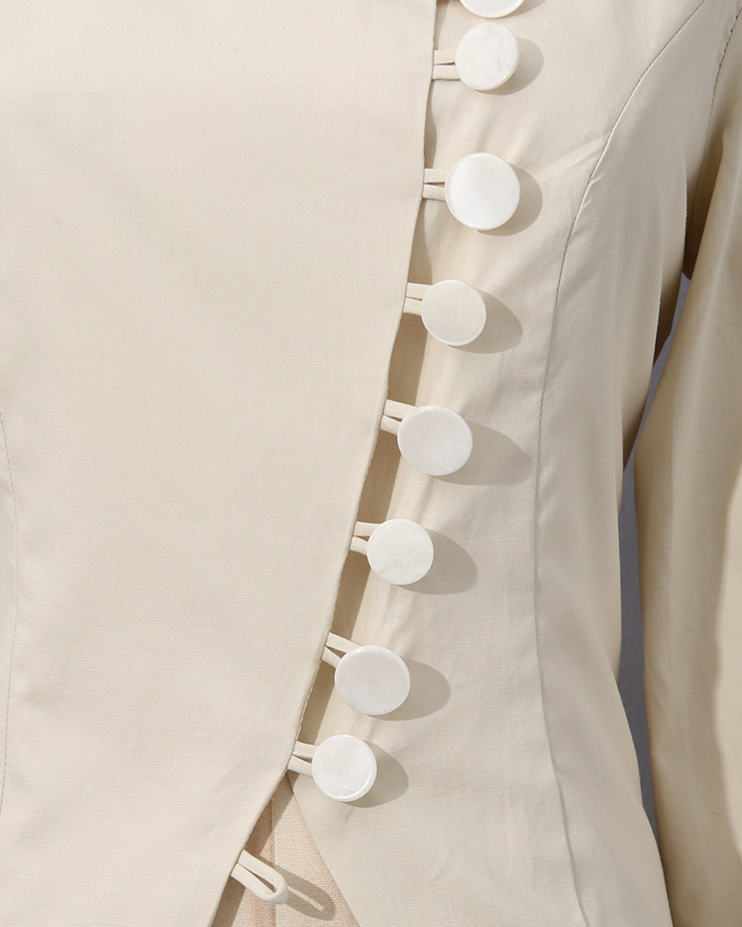 Apricot Asymmetrical Button Fitted Blazer