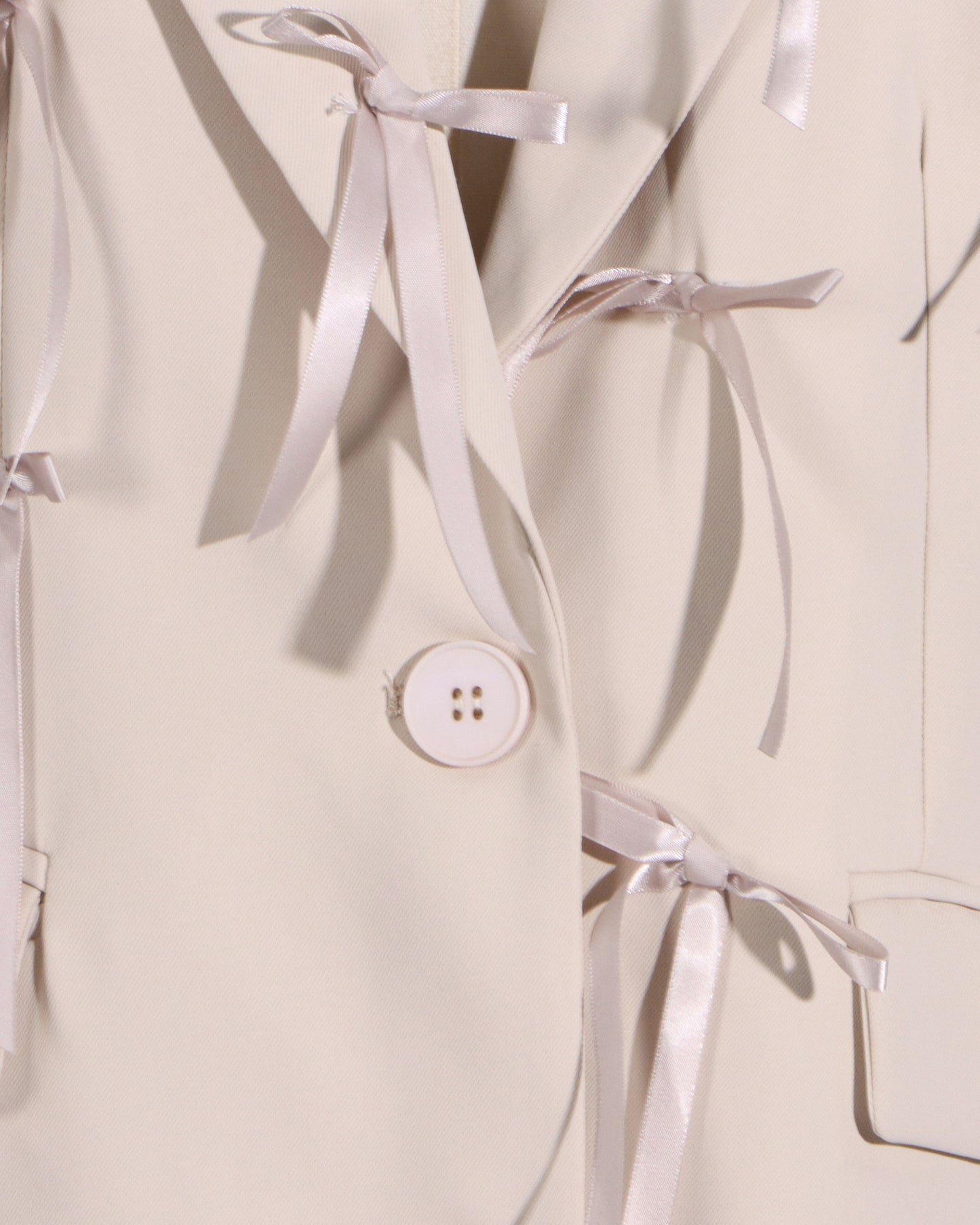 Apricot Blazer with Satin Bow Embellishments