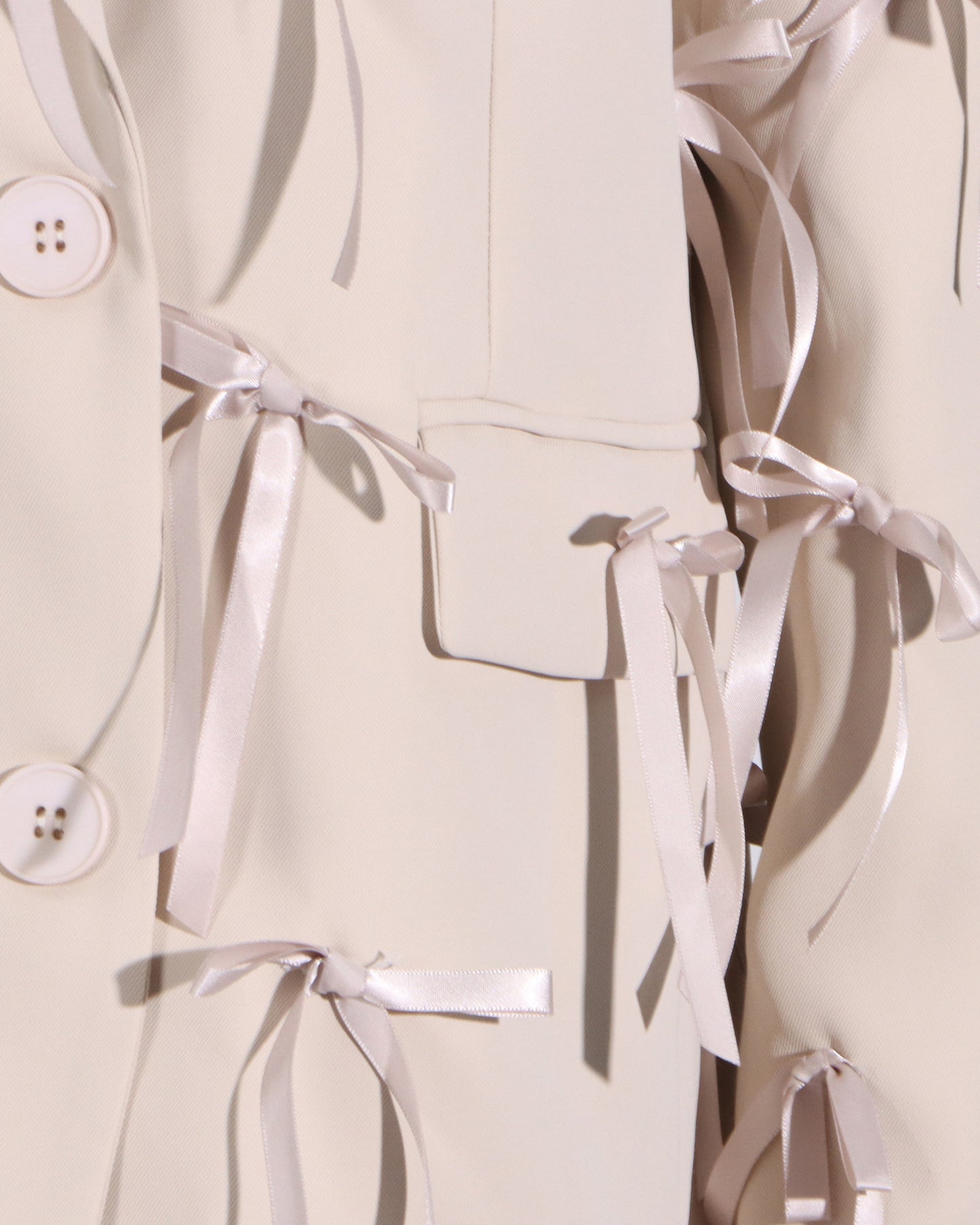 Apricot Blazer with Satin Bow Embellishments