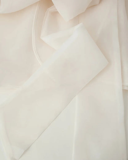 Apricot Bowknot Stand Collar Loose Blouse