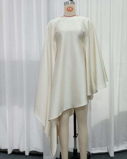 Apricot Cape Sleeve Asymmetric Top