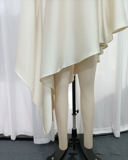 Apricot Cape Sleeve Asymmetric Top