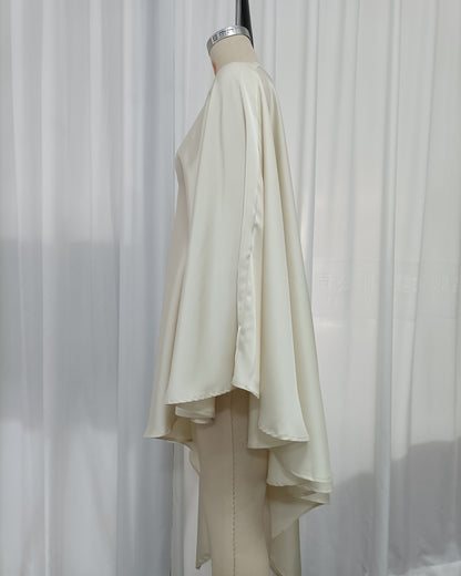 Apricot Cape Sleeve Asymmetric Top