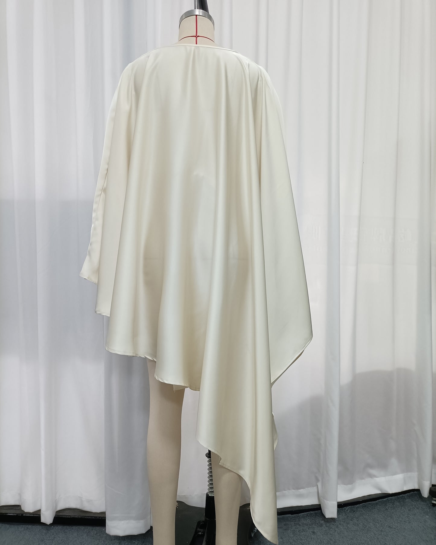 Apricot Cape Sleeve Asymmetric Top