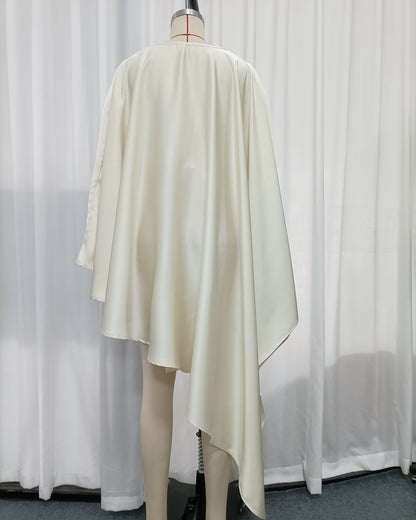 Apricot Cape Sleeve Asymmetric Top
