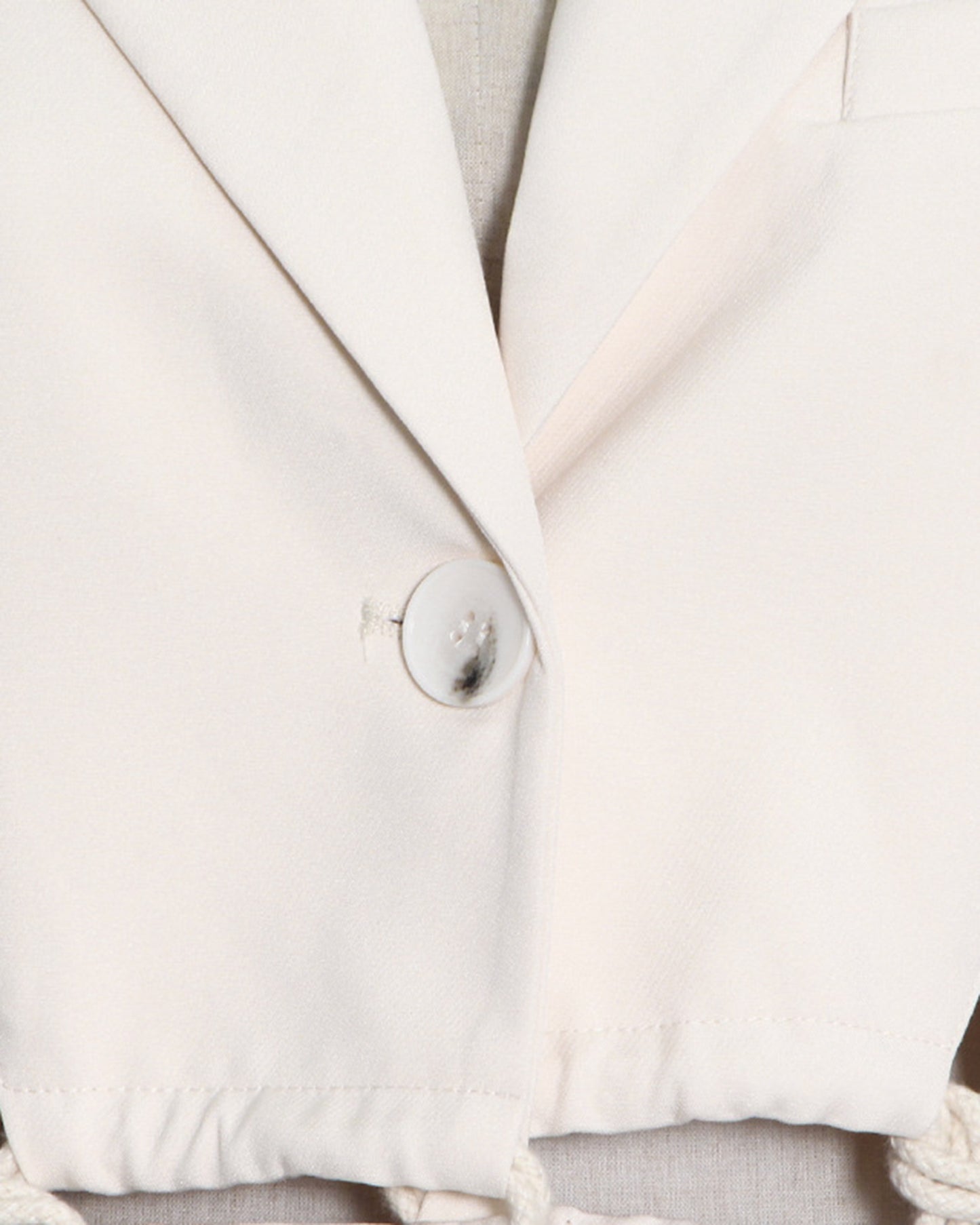 Apricot Cropped Blazer with Ruched Cutout Waist