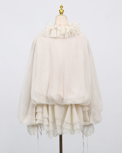 Apricot Floral Ruffle Mini Dress