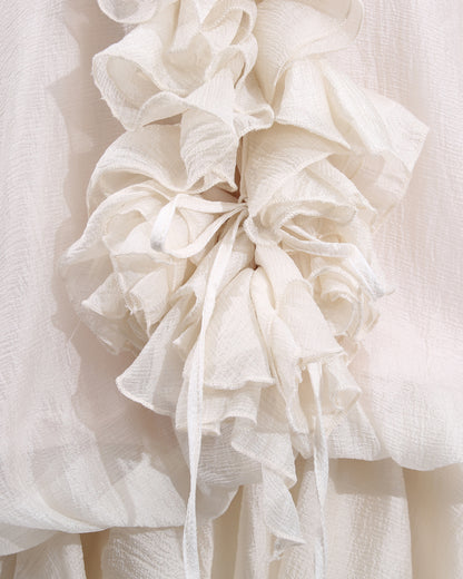 Apricot Floral Ruffle Mini Dress