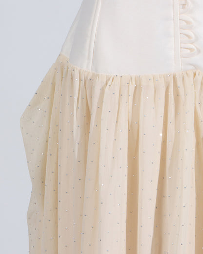 Apricot Halter Neck Gown