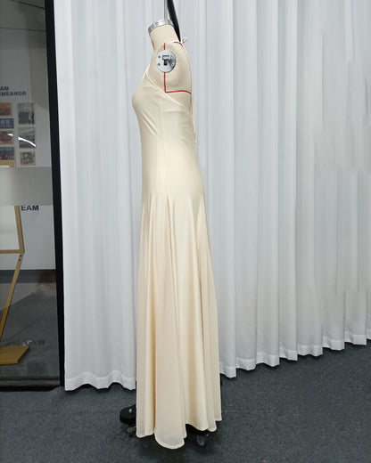 Apricot Halter Neck Tunic Maxi Dress