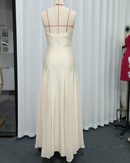 Apricot Halter Neck Tunic Maxi Dress