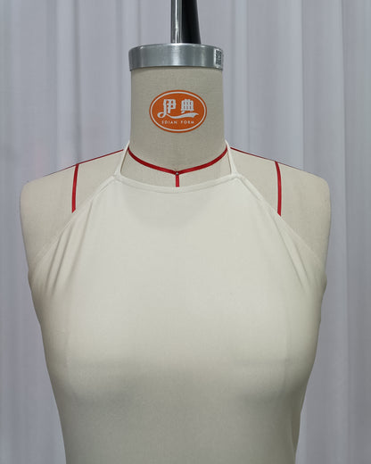 Apricot Halter Neck Tunic Maxi Dress