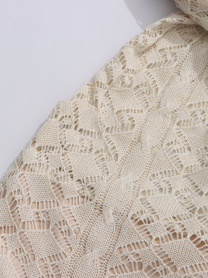 Apricot Lace Halter Maxi Dress with Scarf Detail