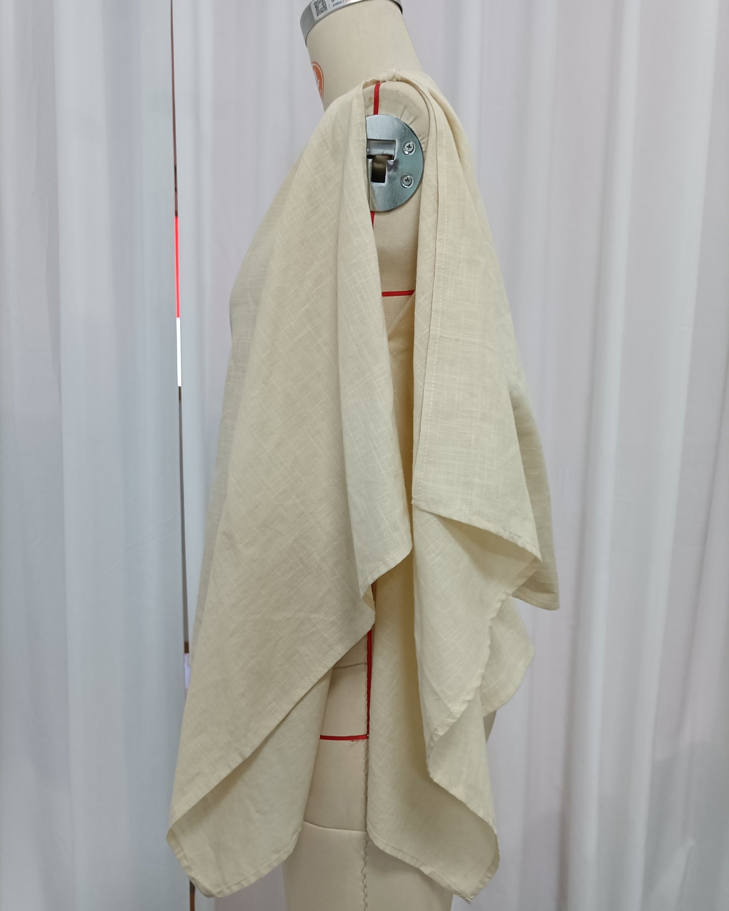 Apricot Linen Asymmetric Sleeveless Blouse