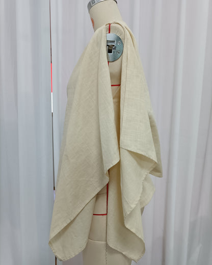 Apricot Linen Asymmetric Sleeveless Blouse
