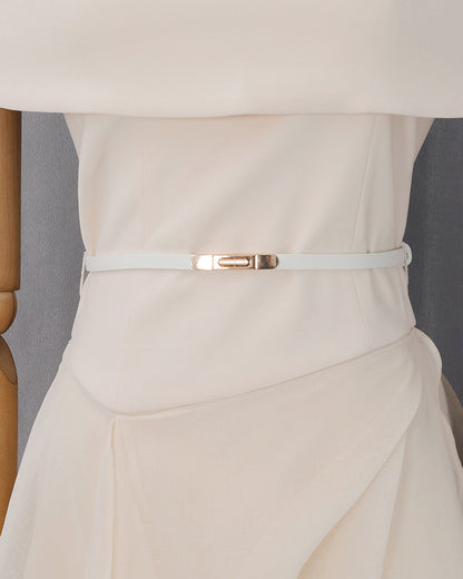 Apricot Off-Shoulder Asymmetric Two-Piece Set