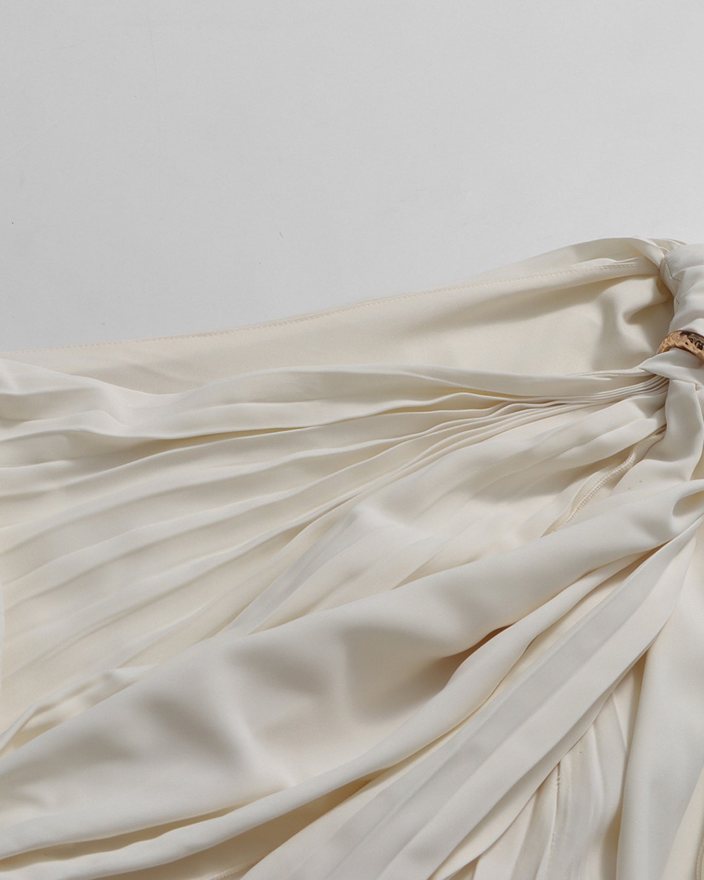 Apricot One-Shoulder Draped Maxi Dress