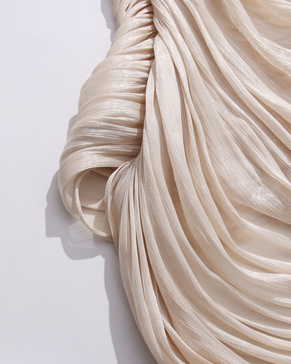 Apricot Ruched Ruffle Mini Dress