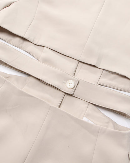 Apricot Solid Lapel Cutout Blazer