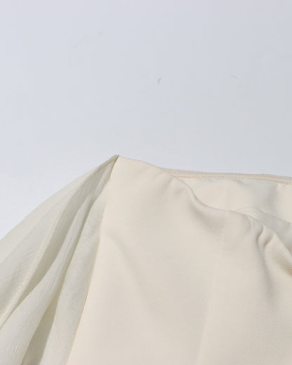 Apricot Strapless Dress with Sheer Scarf