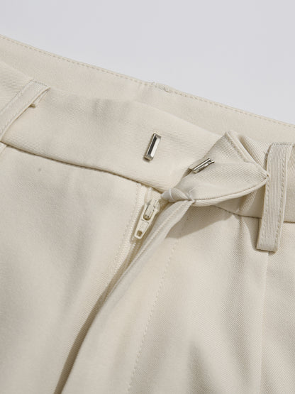 Apricot Suit Set with Gold Button & Flared Pant Detail