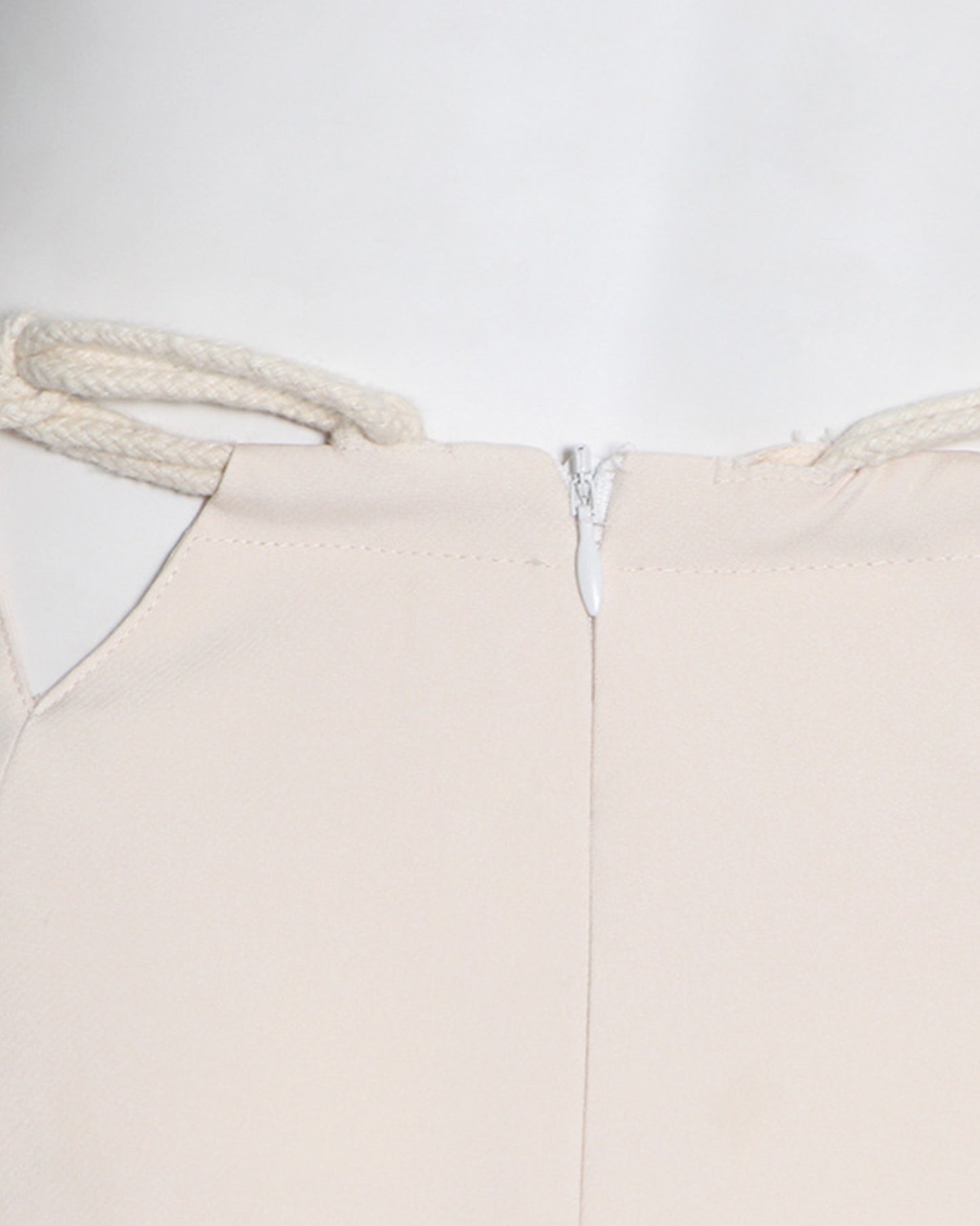 Apricot Wide-Leg Pants with Contrast Waist Accents