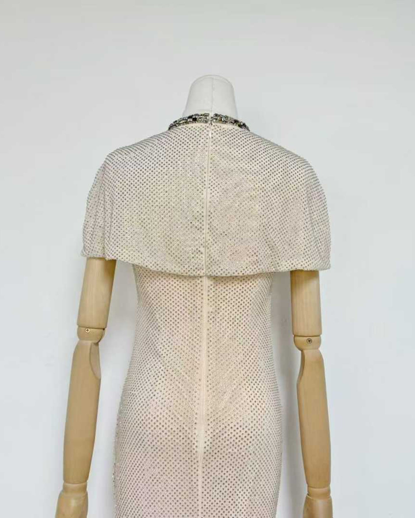 Apricot Rhinestone Ruched Mermaid Maxi Dress