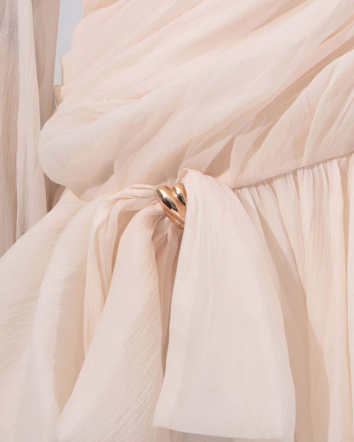 Apricot Ruched Off-Shoulder Ruffle Mini Dress