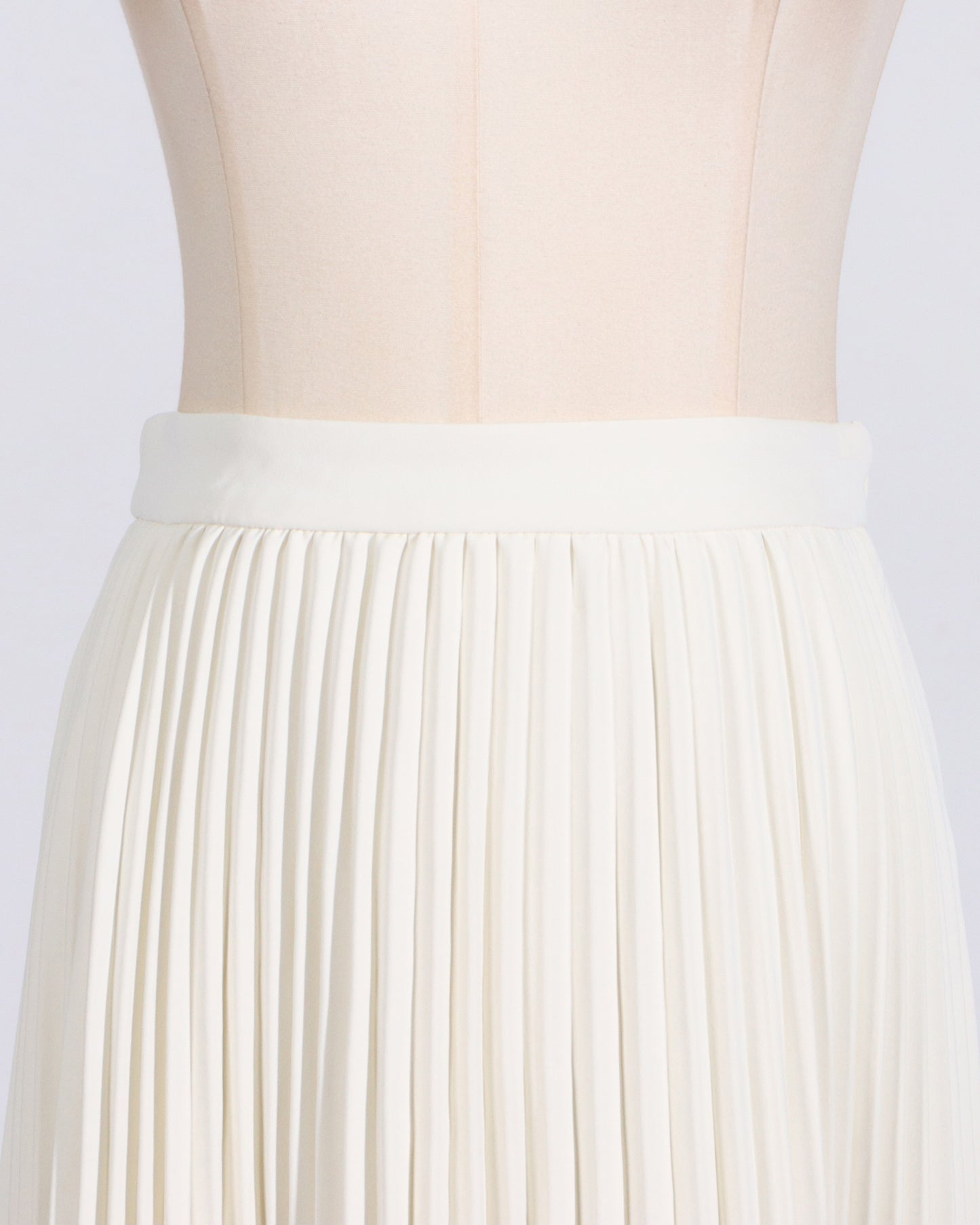 Beige Pleated Midi Skirt