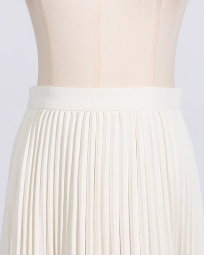 Beige Pleated Midi Skirt