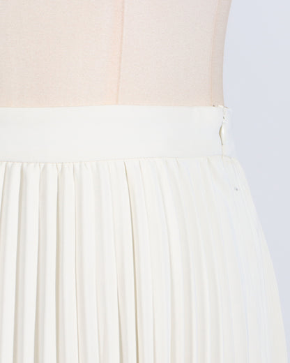 Beige Pleated Midi Skirt