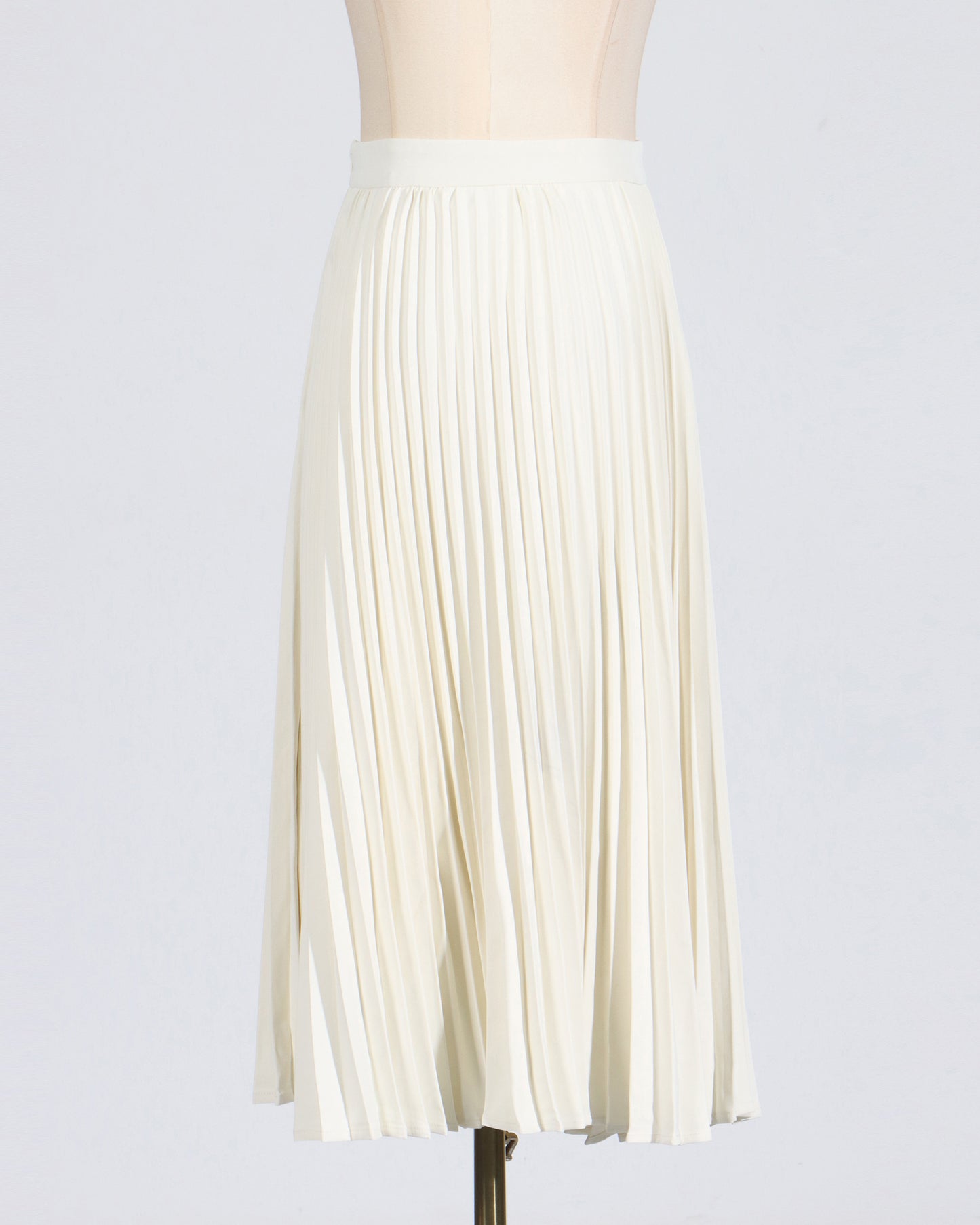 Beige Pleated Midi Skirt