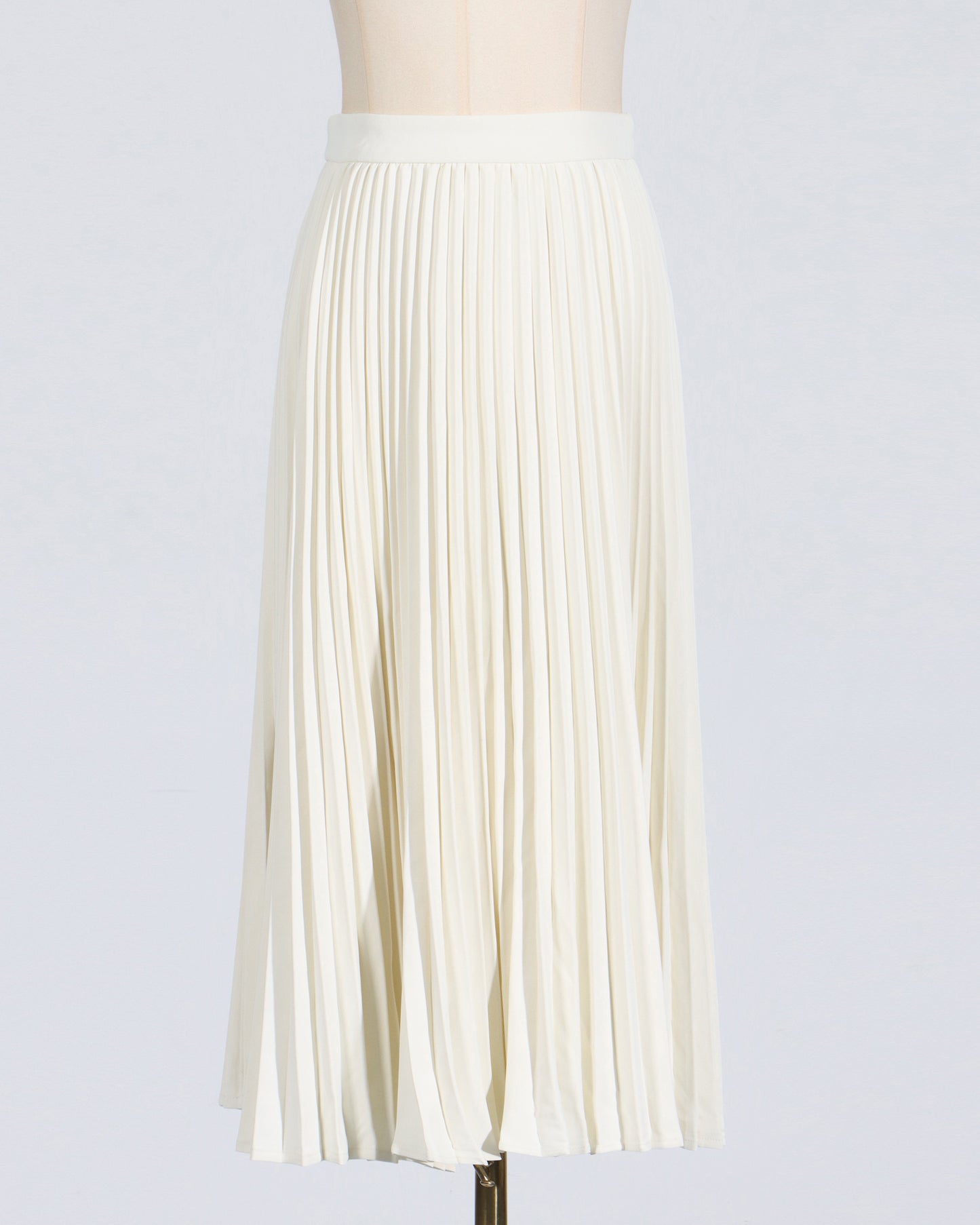 Beige Pleated Midi Skirt