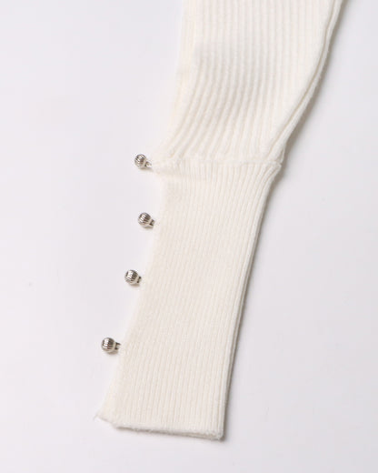 Beige Ribbed Knit Midi Dress with Cape Sleeves