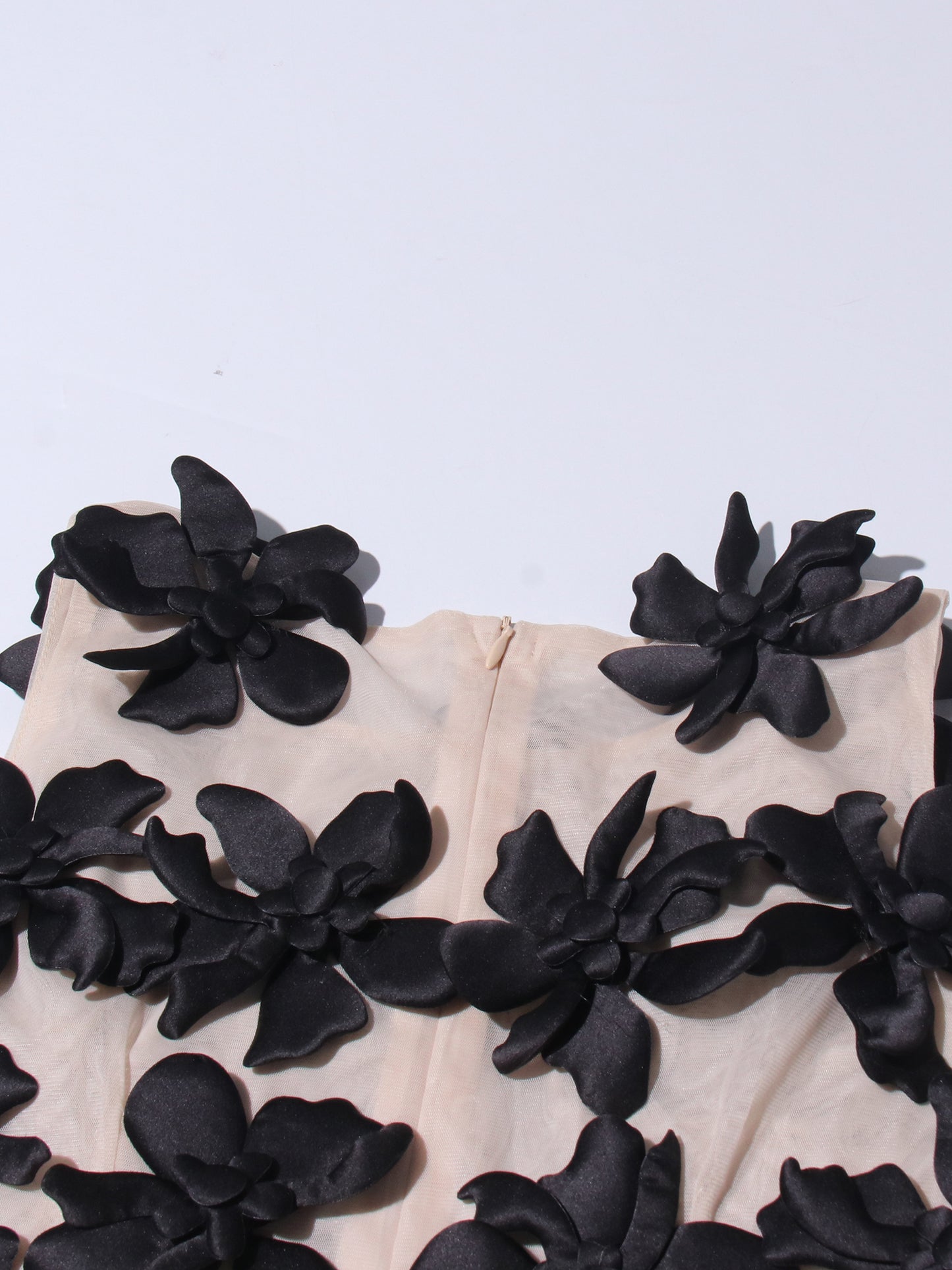 Black 3D Floral Appliqué Sleeveless Top