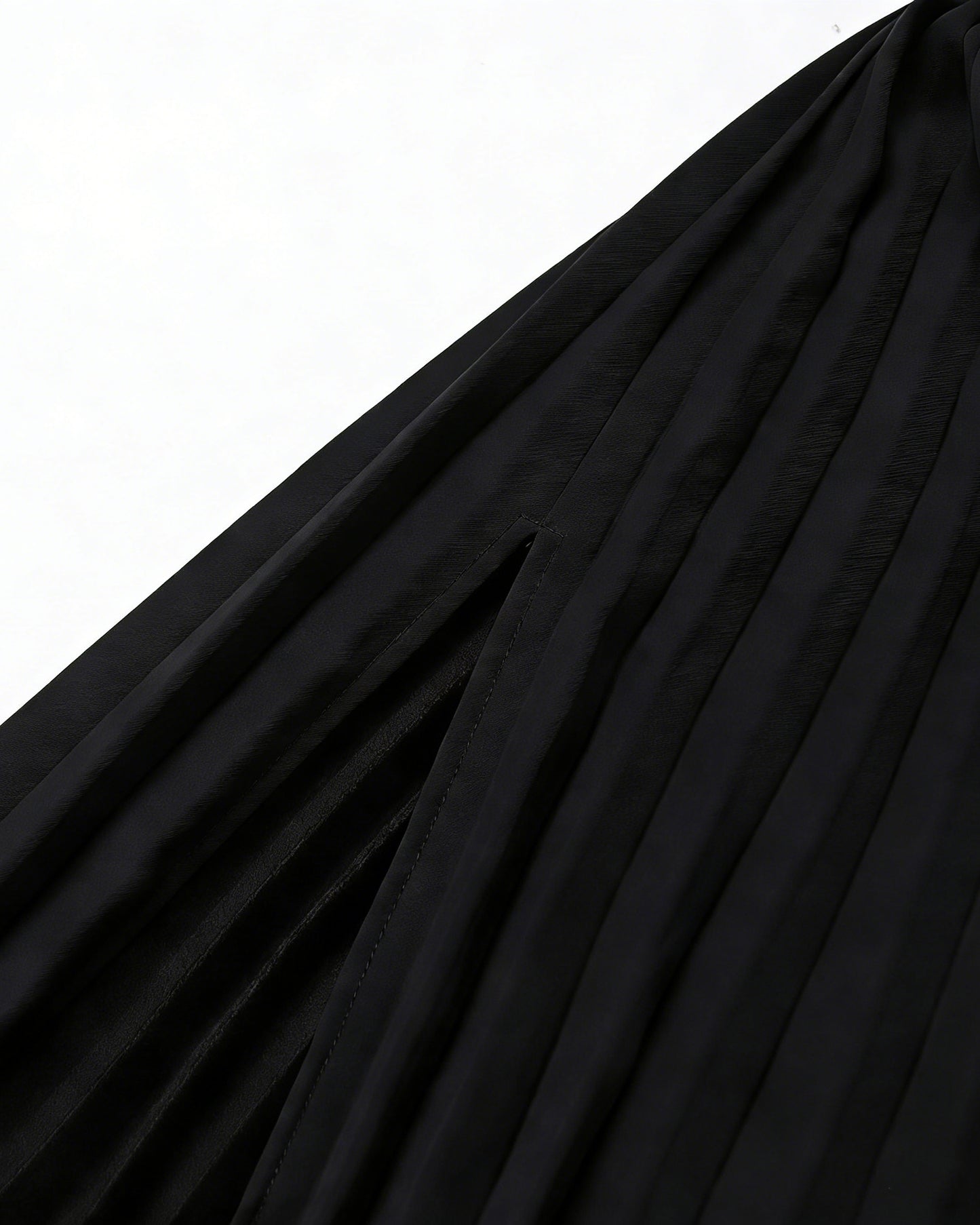 Black Asymmetric Off-Shoulder Pleated Maxi Dress