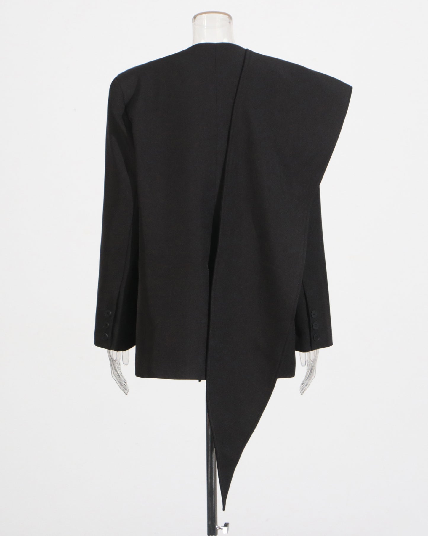 Black Asymmetric Oversized Blazer
