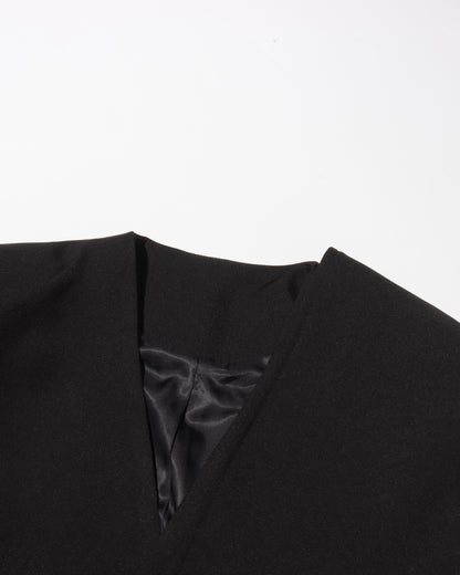 Black Asymmetric Oversized Blazer