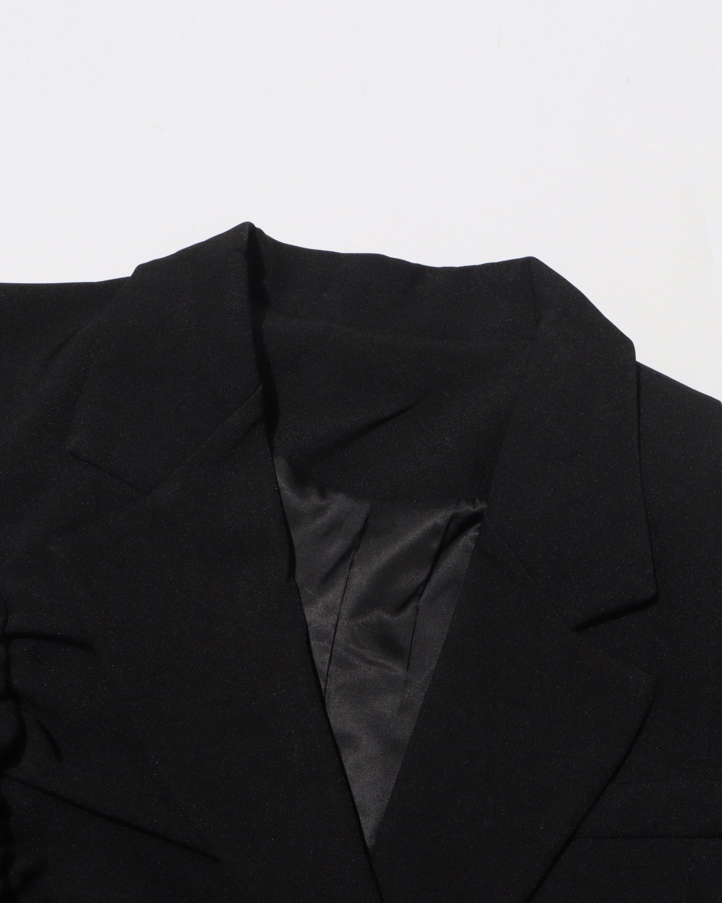 Black Asymmetric Ruched Blazer