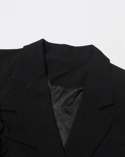 Black Asymmetric Ruched Blazer