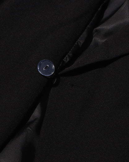 Black Asymmetric Ruched Blazer