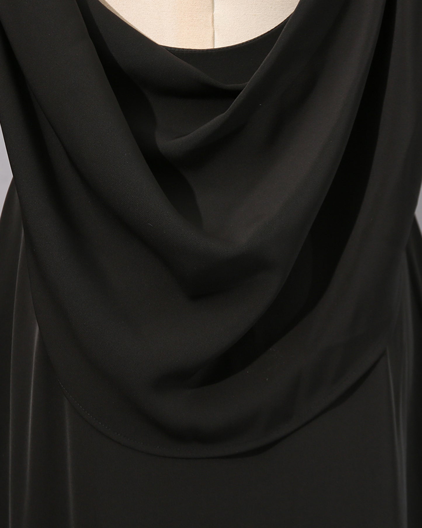 Black Backless Midi Dress with Metal Accents