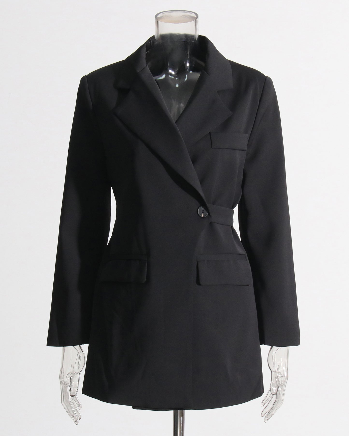 Black Belted Blazer Dress