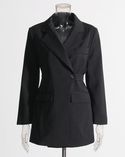 Black Belted Blazer Dress