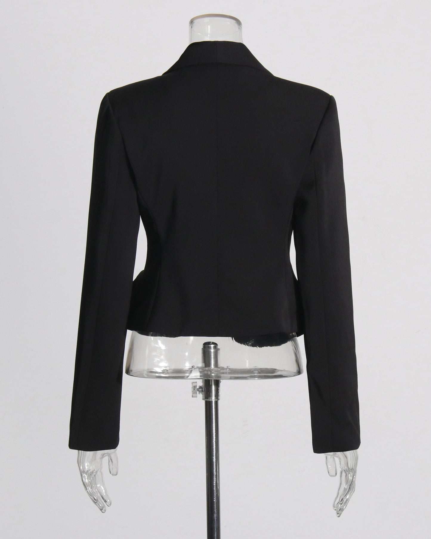 Black Blazer with 3D Rose Accents