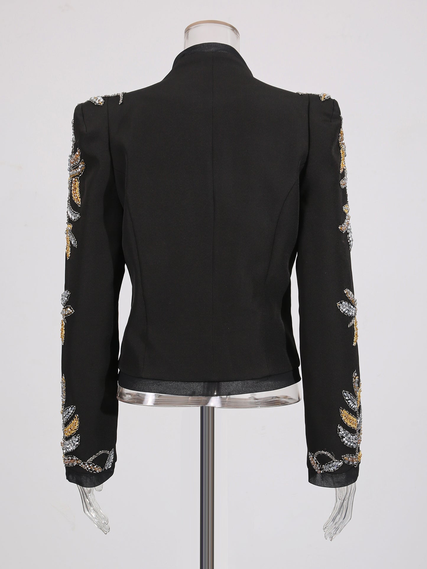 Black Blazer with Gold & Silver Beaded Embellishments