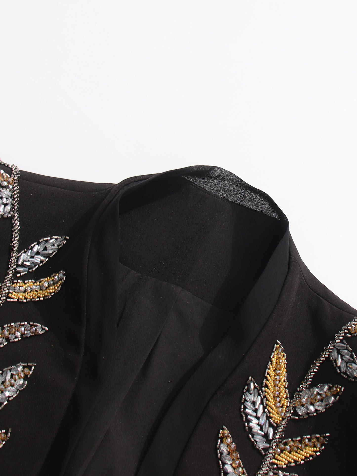 Black Blazer with Gold & Silver Beaded Embellishments