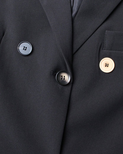 Black Blazer with Multi-Color Button Accents