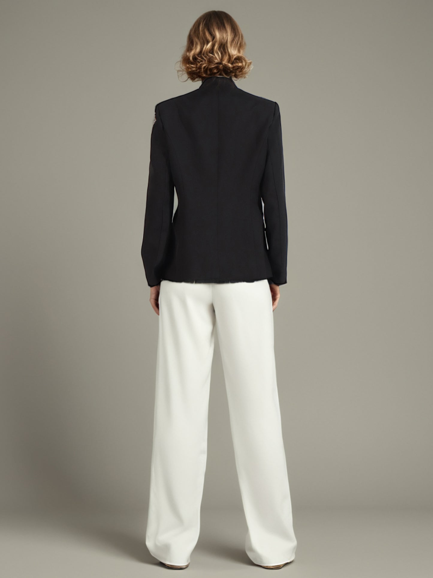 Black Blazer with Pearl, Crystal & Sequin