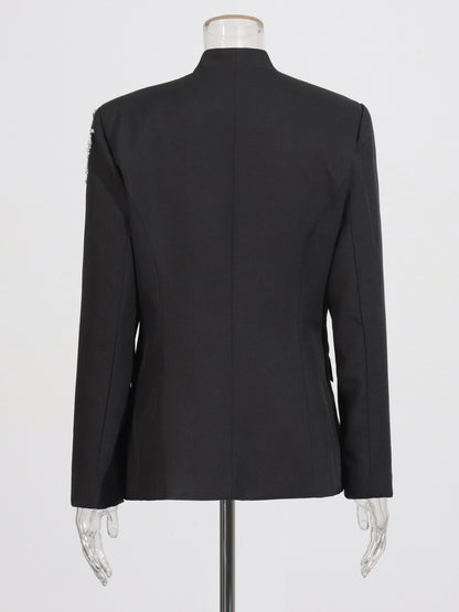 Black Blazer with Pearl, Crystal & Sequin